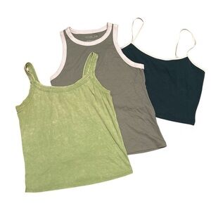 Set of three green tank top bundle L/XL